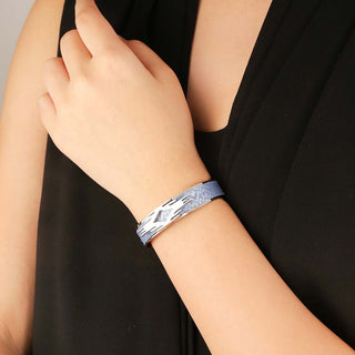 Ikat Silk Cuff - Pewter Grey