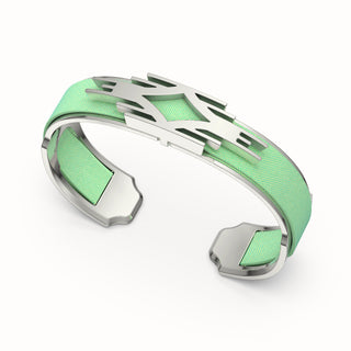 Ikat Silk Cuff - Palm Tree Green