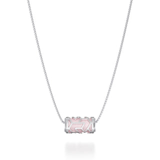 Shophouse Pink Iskandar- Silk Pendant - Sterling Silver