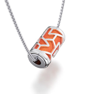 Sunset Orange Iskandar- Silk Pendant - Sterling Silver