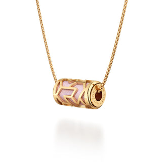 Frangipani Pink Iskandar- Silk Pendant - Gold Vermeil