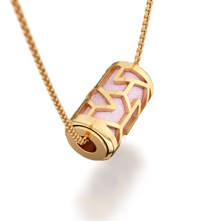 Frangipani Pink Iskandar- Silk Pendant - Gold Vermeil