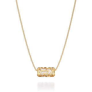 Lychee White Iskandar- Silk Pendant - Gold Vermeil