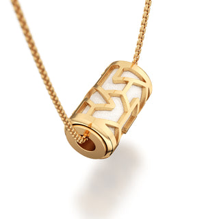 Lychee White Iskandar- Silk Pendant - Gold Vermeil