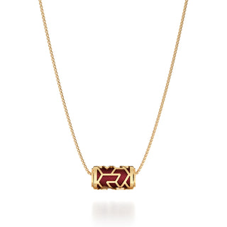 Majestic Ruby Iskandar- Silk Pendant - Gold Vermeil