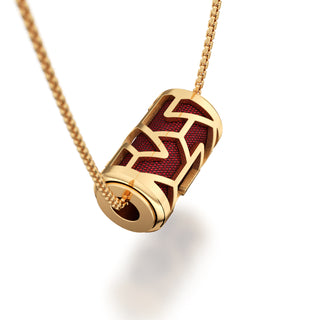 Majestic Ruby Iskandar- Silk Pendant - Gold Vermeil