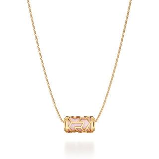 Shophouse Pink Iskandar- Silk Pendant - Gold Vermeil