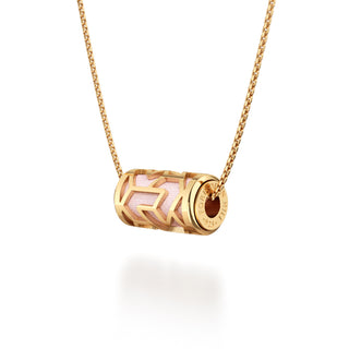 Shophouse Pink Iskandar- Silk Pendant - Gold Vermeil