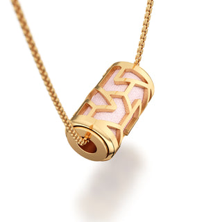 Shophouse Pink Iskandar- Silk Pendant - Gold Vermeil