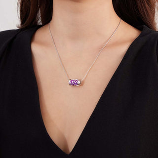 Midnight Blue Iskandar- Silk Pendant - Sterling Silver
