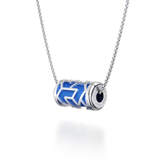 Celestial Blue Iskandar- Silk Pendant - Sterling Silver