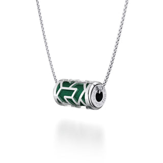 Emerald Green Iskandar- Silk Pendant - Sterling Silver