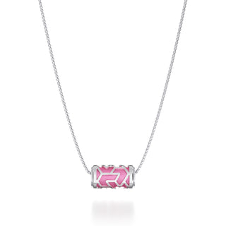 Guava Pink Iskandar- Silk Pendant - Sterling Silver