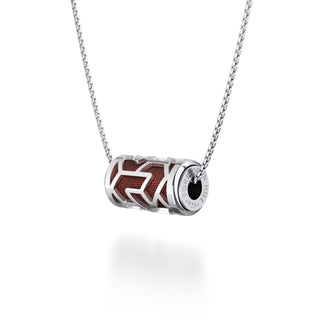 Mangosteen Red Iskandar- Silk Pendant - Sterling Silver