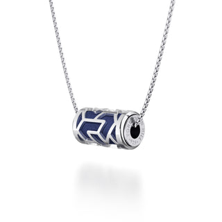 Midnight Blue Iskandar- Silk Pendant - Sterling Silver