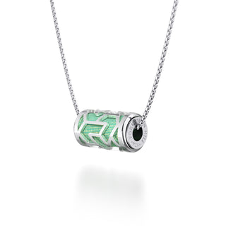 Palm Tree Green Iskandar- Silk Pendant - Sterling Silver
