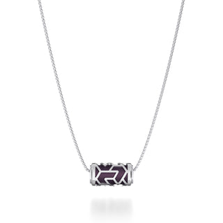 Deep Plum Iskandar- Silk Pendant - Sterling Silver