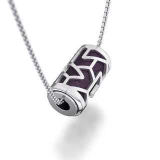 Deep Plum Iskandar- Silk Pendant - Sterling Silver