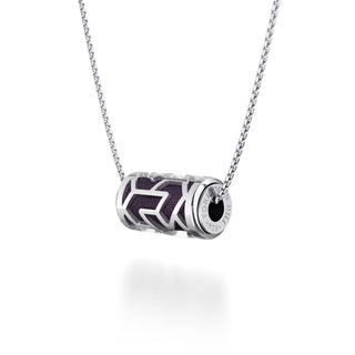 Deep Plum Iskandar- Silk Pendant - Sterling Silver