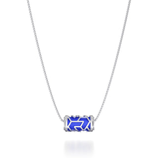 Royal Blue Iskandar- Silk Pendant - Sterling Silver