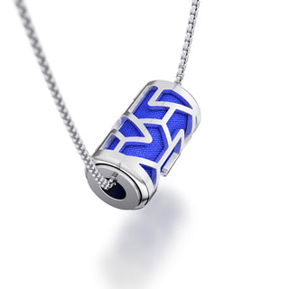 Royal Blue Iskandar- Silk Pendant - Sterling Silver