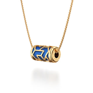 Celestial Blue Iskandar- Silk Pendant - Gold Vermeil