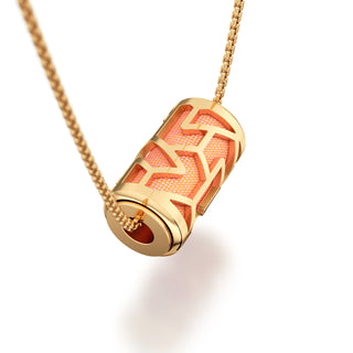 Crossandra Orange Iskandar- Silk Pendant - Gold Vermeil