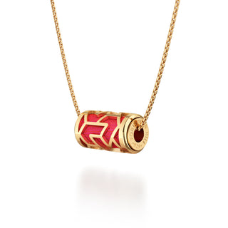 Dragonfruit Pink Iskandar- Silk Pendant - Gold Vermeil