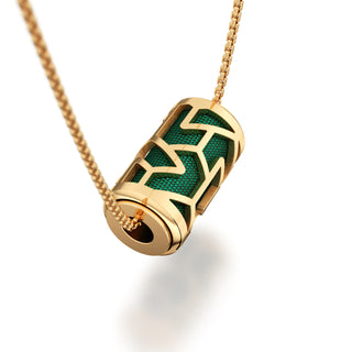 Emerald Green Iskandar- Silk Pendant - Gold Vermeil