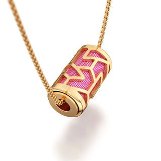 Guava Pink Iskandar- Silk Pendant - Gold Vermeil