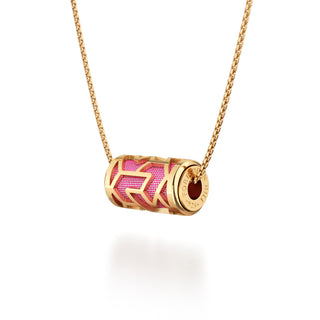 Guava Pink Iskandar- Silk Pendant - Gold Vermeil