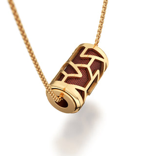 Mangosteen Red Iskandar- Silk Pendant - Gold Vermeil