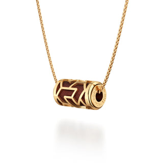 Mangosteen Red Iskandar- Silk Pendant - Gold Vermeil