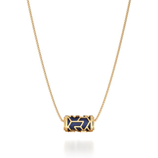 Midnight Blue Iskandar- Silk Pendant - Gold Vermeil