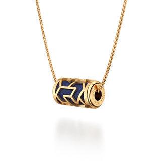 Midnight Blue Iskandar- Silk Pendant - Gold Vermeil