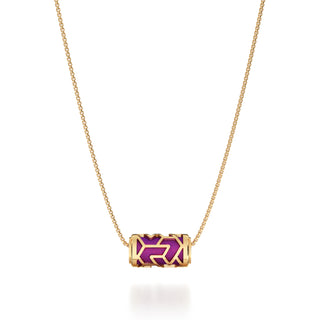 Orchid Purple Iskandar- Silk Pendant - Gold Vermeil