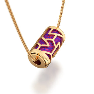 Orchid Purple Iskandar- Silk Pendant - Gold Vermeil