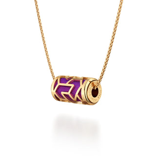 Orchid Purple Iskandar- Silk Pendant - Gold Vermeil