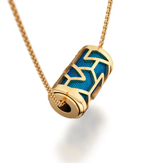 Peacock Green Iskandar- Silk Pendant - Gold Vermeil