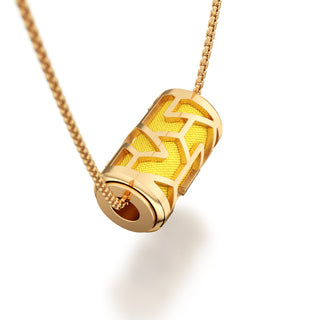 Pineapple Yellow Iskandar- Silk Pendant - Gold Vermeil