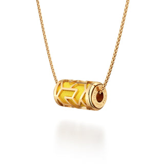 Pineapple Yellow Iskandar- Silk Pendant - Gold Vermeil
