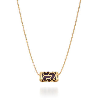 Deep Plum Iskandar- Silk Pendant - Gold Vermeil