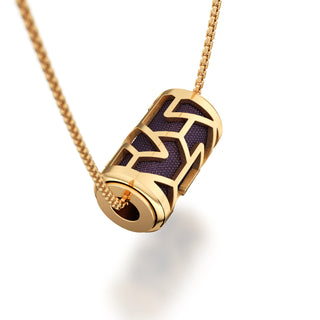 Deep Plum Iskandar- Silk Pendant - Gold Vermeil