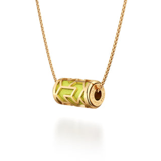 Pomelo Green Iskandar- Silk Pendant - Gold Vermeil