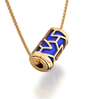 Royal Blue Iskandar- Silk Pendant - Gold Vermeil