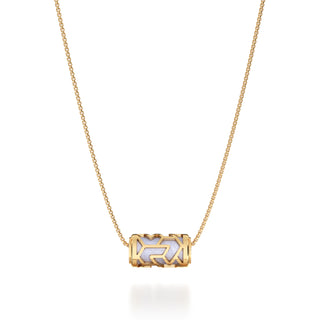 Shophouse Mauve Iskandar- Silk Pendant - Gold Vermeil