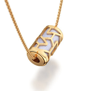 Shophouse Mauve Iskandar- Silk Pendant - Gold Vermeil
