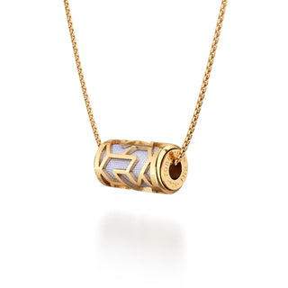 Shophouse Mauve Iskandar- Silk Pendant - Gold Vermeil