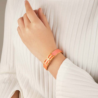 Kawung Silk Cuff - Crossandra Orange