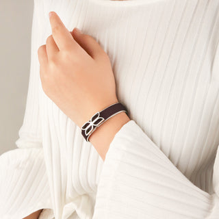 Kawung Silk Cuff - Deep Plum